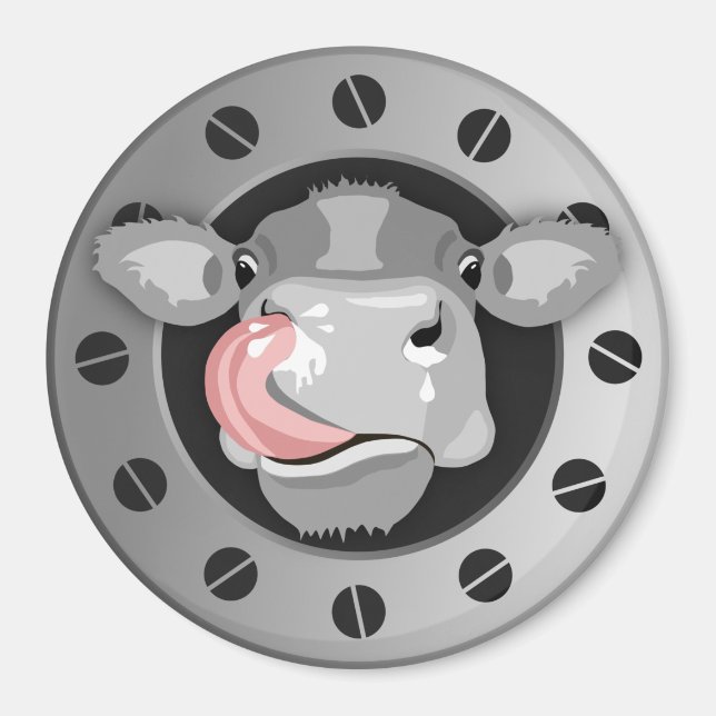 Cow licking nose magnet (Front)