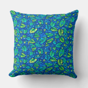 Cow Lilies, Sputterdock Pond Lily Floral Pattern   Throw Pillow