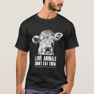 Cow Love Animals Vegan Vegetarian Women Men Kids T-Shirt