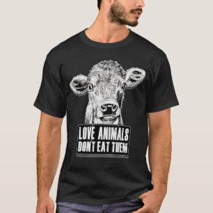 Cow Love Animals Vegan Vegetarian Women Men Kids T-Shirt