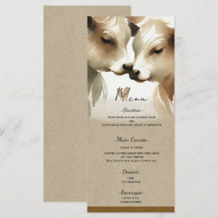 Cow Love Brown Cream Mariage campagnard Menu