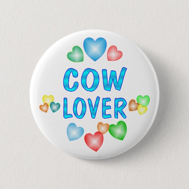 COW LOVER 2 INCH ROUND BUTTON (Front)