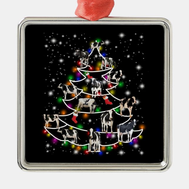 Cow Lover | Funny Cow Christmas Tree Ornaments (Front)