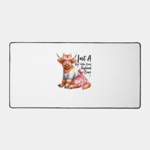 Cow Lover Just A Girl Who Loves Highland Cows Farm Desk Mat