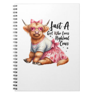 Cow Lover Just A Girl Who Loves Highland Cows Farm Notebook
