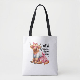 Cow Lover Just A Girl Who Loves Highland Cows Farm Tote Bag