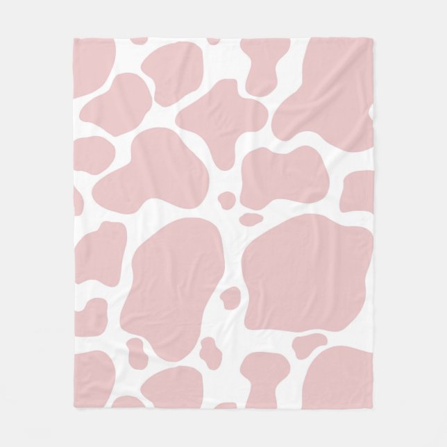 Cow Lovers Pink Cow Print Pattern Fleece Blanket (Front)