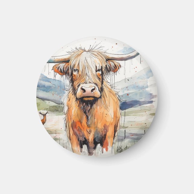 Cow magnet, highland cow magnet (Front)