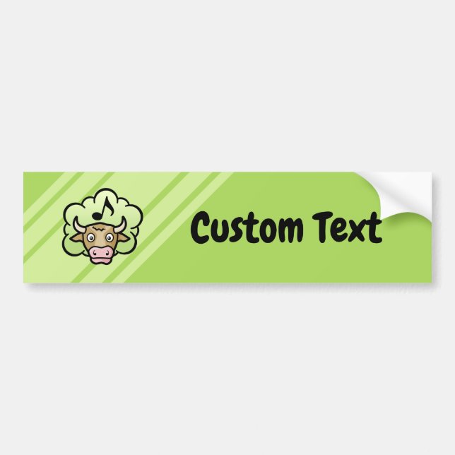 Cow Methane Cartoon Bumper Sticker (Front)