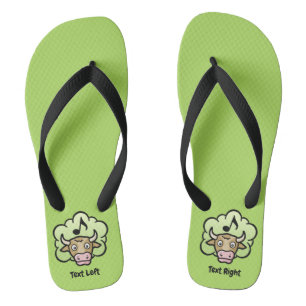 Cow Methane Cartoon Flip Flops