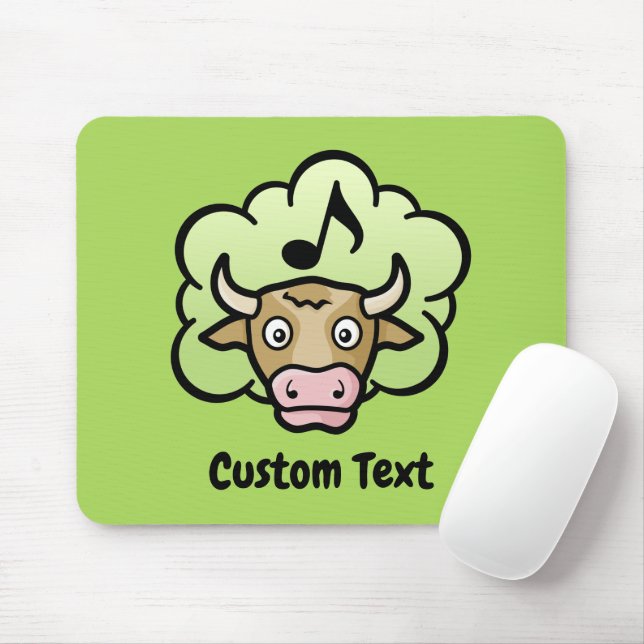Cow Methane Cartoon Mouse Pad (With Mouse)