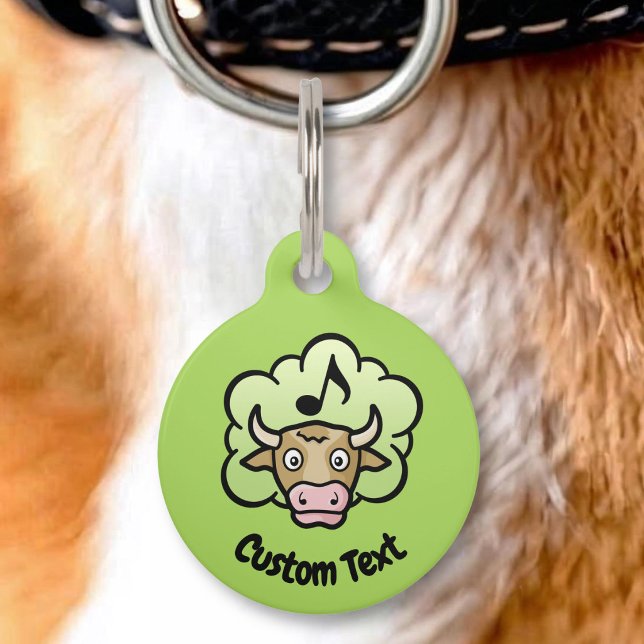 Cow Methane Cartoon Pet ID Tag (Creator Uploaded)