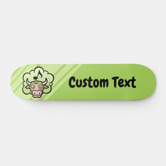 Cow Methane Cartoon Skateboard Deck (Horz)