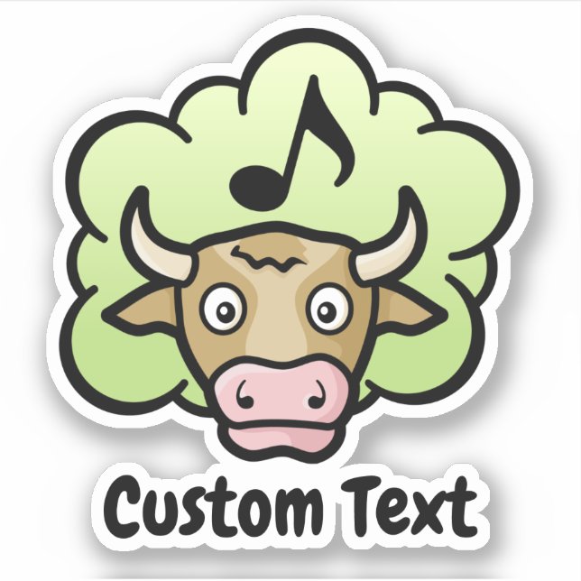 Cow Methane Cartoon Sticker (Front)