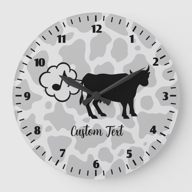 Cow Methane Icon Large Clock (Front)