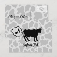 Cow Methane Icon Postcard