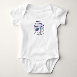 Cow Milk Kawaii Japanese Blueberry Baby Bodysuit