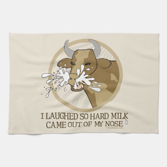 Cow Milk Out My Nose Kitchen Towel (Horizontal)