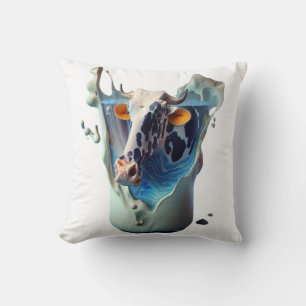 Cow milk  throw pillow
