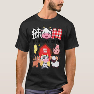 Cow Mom Birthday Crew Farm Theme Animals Kids Birt T-Shirt
