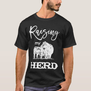 Cow Mom Family Raising My Herd Farm Life T-Shirt