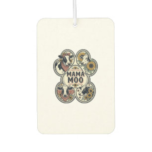 Cow Mom Shirt Vintage Engraving Sunflower Western Air Freshener