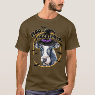 Cow Moo I Mean Boo Halloween Fall Tees For Farmer 