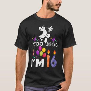 Cow Moo I'm 16 Birthday Cows Animal Graphic T-Shirt