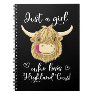 Cow Mooey Just A Girl Who Loves Scottish Highland  Notebook