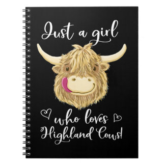 Cow Mooey Just A Girl Who Loves Scottish Highland Notebook