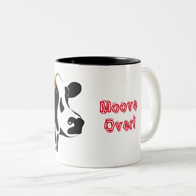 Cow Moove Over  Two-Tone Coffee Mug (Front Right)