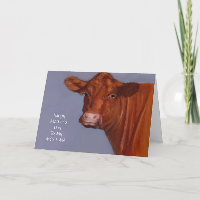 Cow Mother's Day Card, Humour, Original Art, Card (Front)