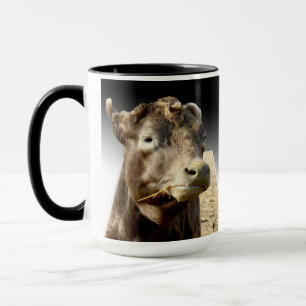 Cow Munching On Hay, Mug