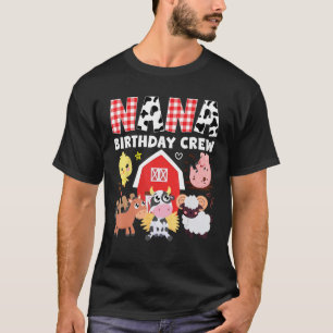 Cow Nana Birthday Crew Farm Theme Animals Birthday T-Shirt