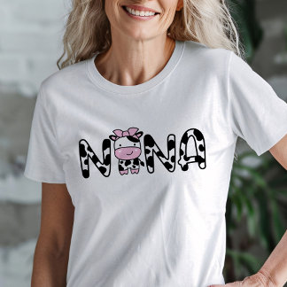 Cow Nana Grandma T-Shirt for Cow-Themed Party