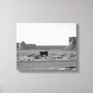 Cow Next to the Road in Monument Valley 11x14 Canvas Print