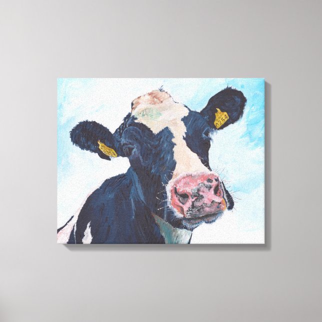 Cow No 01. 0254 Irish Friesian Cow Canvas Print (Front)