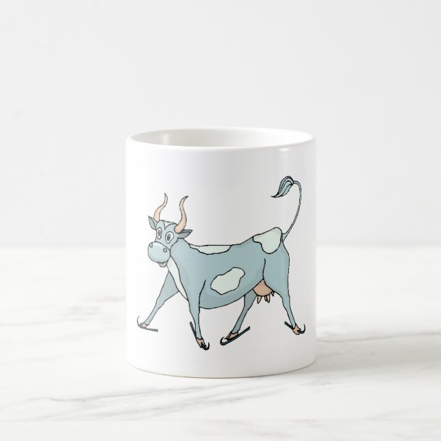 Cow On Ice Skates Magic Mug (Center)