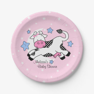Cow Over Moon Baby Paper Plate