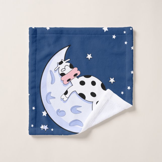 Cow Over the Moon Bath Towel Set (Wash Cloth)