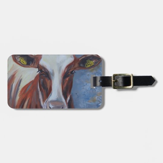 Cow Painting, Cow Decor, Cow Art, Dairy Cow Bag Tag