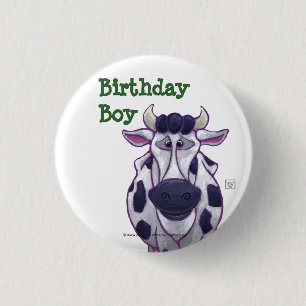 Cow Party Centre 1 Inch Round Button