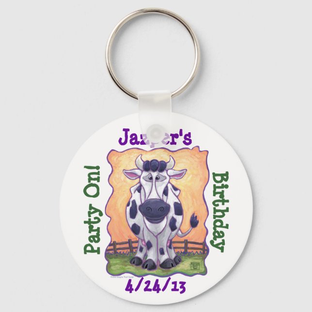 Cow Party Centre Keychain (Front)