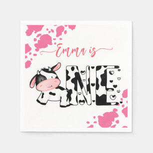 Cow party tableware pink cow pattern personalized napkin