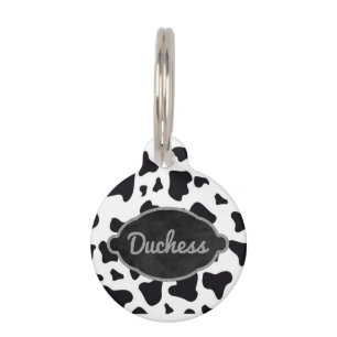 Cow Pattern Animal Print for Pet ID Phone Number Tag