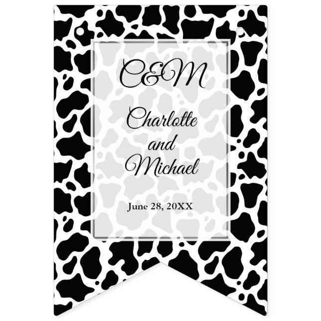 Cow Pattern Background Bunting Flags (First Flag)