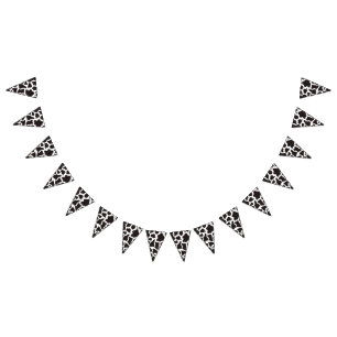 Cow pattern background bunting flags