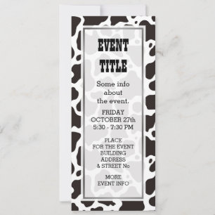Cow pattern background invitation