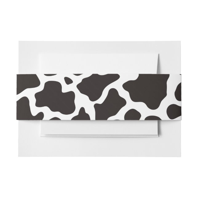 Cow pattern background invitation belly band (Front Example)