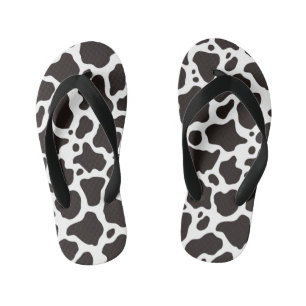 Cow pattern background kid's flip flops